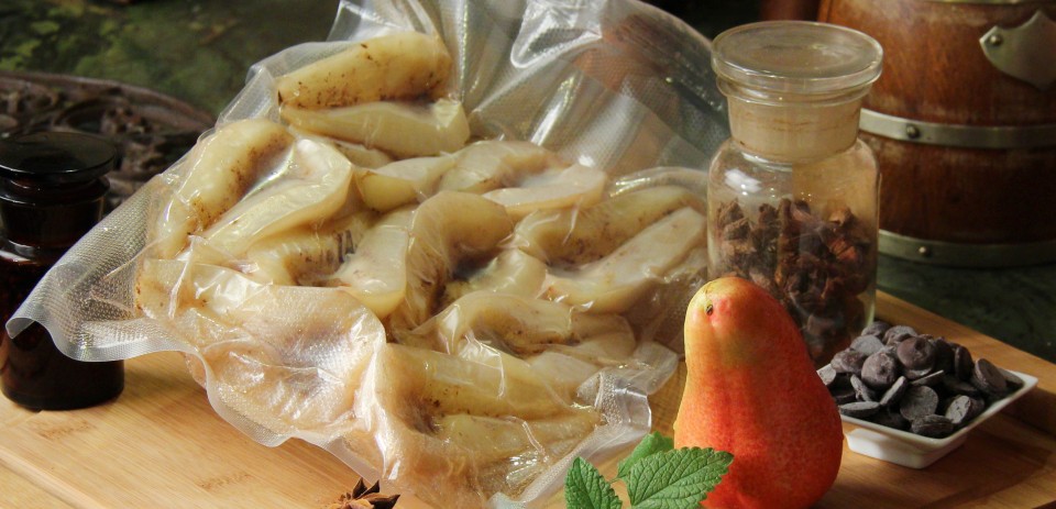 Fruits en sachet sous-vide